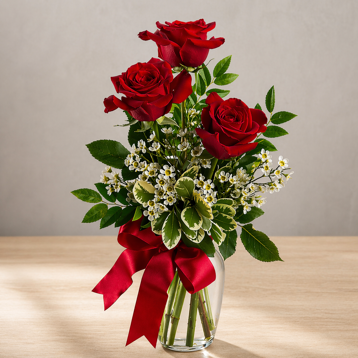 Red Roses in Vase – Simple & Elegant Bouquet 🌹 | Same-Day Delivery Baldwin Park